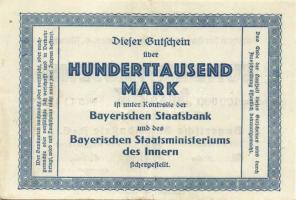 Német Birodalom/Weimari Köztársaság/München/Bayerische Bauindustrie A.-G. 1923.9.24. 100.000M T:II