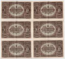 1920. 10K (6x) sorszámkövetők "a 075 243.793 - a 075 243.798" T:II 
Adamo K14