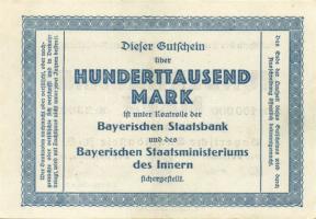 Német Birodalom/Weimari Köztársaság/München/Bayerische Bauindustrie A.-G. 1923.9.24. 100.000M T:II