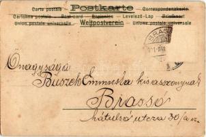 1901 Art Nouveau lady greeting card. litho (EB)