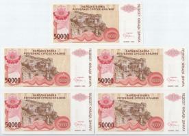 Horvátország / Krajnai Szerb Köztársaság 1993. 50.000D (5x) "Z" pótkiadás T:I 
Croatia / ...
