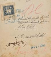 cca 1908-1909 Dr. Máthé Sándor M. kir. Tudományegyetem könyvtárőrének lipótmezei elmegyógyintézetben...