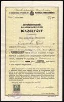 1934 Magyar Királyi Kereskedelemügyi Minisztérium által kiállított balatoni hajóvezetői igazolvány