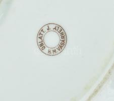 Oblatt Júlia Hódmezővásárhely jelzett, matrivás porcelán sültes tál, kopott, 40x27 cm. Oblatt Júlia ...