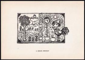 1962 12 metszet. A párizsi ex libris kongresszus magyar ajándékmappája. Gross Arnold (Arnold könyve)...