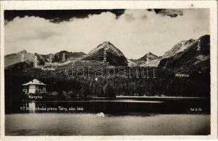 Tátra, Magas-Tátra, Vysoké Tatry; Strsbké pleso / Csorba-tó / lake, mountain peaks. Fot. A. Ch.