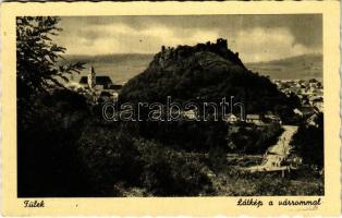 Fülek, Filakovo; látkép a várrommal / Filakovsky hrad / castle ruins