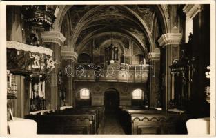 1944 Érsekújvár, Nové Zámky; Ferences templom kórusa, belső / church, interior (EK)