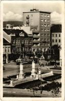 Kassa, Kosice; Pomník CA / Szovjet emlékmű, villamos / monument, tram (EK)