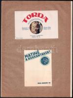 cca 1910 Reklámnyomtatványok, tervek három lapon: Torda arcképműterem, Fájdalom könyve, Kada Károly.