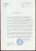 1989 Paskai László hercegprímás aláírása Bozó Gyulának szoló köszönőlevélen