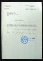 1989 Paskai László hercegprímás aláírása Bozó Gyulának szoló köszönőlevélen