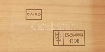 Fa bortároló üveg lappal, kopott. 39x13x14cm