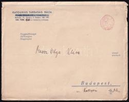 1938 Bp., Meghívó a Katolikus Társaság Báljára, borítékkal