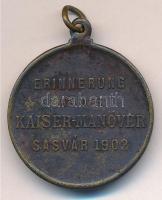 1902. ERINNERUNG AN DIE KAISER-MANÖVER SASVÁR 1902 (Emlék a császári hadgyakorlatokra - Sasvár 1902) Br emlékérem füllel (28mm) T:2  Hungary 1902. ERINNERUNG AN DIE KAISER-MANÖVER SASVÁR 1902 Br commemorative medallion (28mm) C:XF