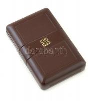 Givenchy ezüstözött öngyújtó, eredeti, kissé sérült dobozában, leírással