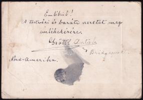 cca 1910 Huszár portréja, kartonra ragasztott fotó, hátoldalon feliratozva, észak-amerikai helymegje...