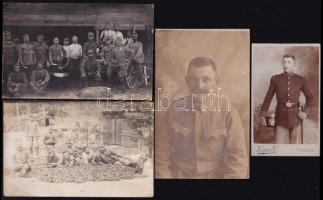 cca 1910-1918 Csoportképek és portrék részben az I. világháború idejéből, 10,5×6,5 és 9×14 cm