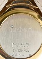 Potent svájci ébresztős zsebóra. földgömböt ábrázoló tokkal. Nagyon szép, működő állapotban d: 30 mm...