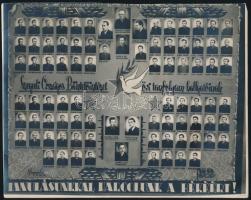 1950 Szegedi Országos Büntetőintézet tanfolyamhallgatóinak tablóképe, felületén törésnyom, 16×20 cm