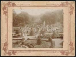 cca 1900 Tőketerebes, Andrássy-kastély parkja, kartonra kasírozott fotó, hátoldalon feliratozva, 11×15 cm / Trebišov, Slovakia, Andrassy castle