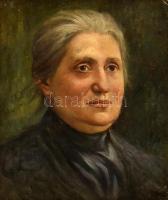 Protivinsky jelzéssel: Női portré. Olaj, karton, sérült fa keretben, 36x31 cm