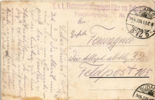 1916 Budapest (?), étterem, vendéglő + "K.u.K. Festungsartillerieregiment Edler von Kollarz Nr....