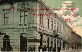 1908 Budapest X. Kőbánya, Kaszinó és Posta, Casino kávéház. V. A. kiadása (EK)