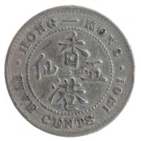 Hongkong 1901. 5c Ag "Viktória" T:2  Hong Kong 1901. 5 Cents Ag "Victoria" C:XF  Krause KM#5