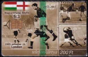 2003 Magyarország-Anglia 6:3 telefonkártya, bontatlan csomagolásban, 400 db-os