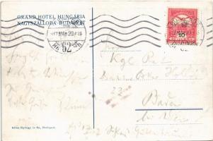 1917 Budapest V. Grand Hotel Hungaria Nagyszálloda reklámlapja, Nagy étterem, belső. Klösz György és...