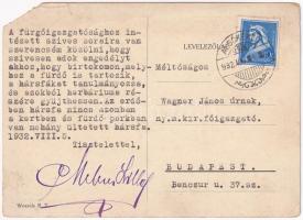 1932 Kéked, Alsókéked; Melczer kastély park részlete. Hátoldalon Melczer Lilla (országgyűlési képvis...