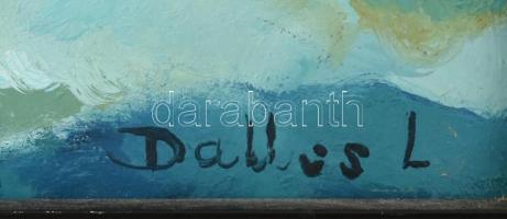 Dallos Lívia (1927-): Csendélet. Olaj, farost, jelzett. Hátoldalán Képcsarnok Vállalat címkéjével. D...