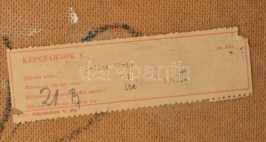 Dallos Lívia (1927-): Csendélet. Olaj, farost, jelzett. Hátoldalán Képcsarnok Vállalat címkéjével. D...