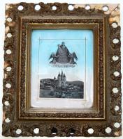 cca 1910 Vallásos lithokép keretben 26x30 cm