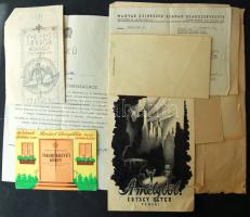 Bozó Gyula grafikus, éremtervező hagyaték okmány tétele benne sok érdekes okmány, aláírás köszönő leveleken össz. 11 db