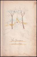 Kis Jézuska vándorútja, kézzel rajzolt képekkel illusztrált gépelt verses füzet