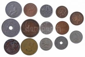 Belgium 1835-1996. Vegyes 14db-os érme tétel, mind különféle névérték vagy évszám T:vegyes Belgium 1835-1996. Mixed 14pcs of coins lot, all different denominations or years of issue C:mixed