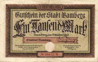 Német Birodalom/Weimari Köztársaság/Bamberg 1922.10. 1000M T:III