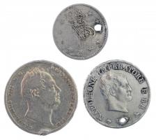 3db-os rossz tartású érme tétel, közte Nagy-Britannia 1836. 6p Ag "VI. Vilmos", Olasz Álla...