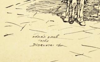 Zórád Ernő (1911-2004): Tabán, Döbrentei tér, nyomat, felcsavarva, szakadással, 30×43 cm