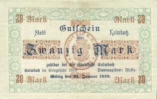 Német Birodalom/Weimari Köztársaság/Kulmbach 1918. 20M (2x) T:I-
