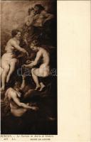 La Destinée de Marie de Medicis / Erotic nude lady art postcard. Musée du Louvre, Paris s: Rubens