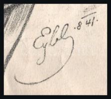 Kossuth Lajos. Eybl Ferenc litográfiája, 1841. Jelzett 20x23 cm, Alja levágott