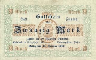 Német Birodalom/Weimari Köztársaság/Kulmbach 1918. 20M (2x) T:I-