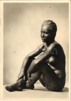 1944 Rudolf Agricola - Sitzendes Mädchen / Erotic nude lady sculpture. Sculptures of the Third Reich