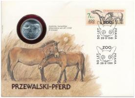 Csehszlovákia 1987. 50K Ag "Természetvédelem" érmés borítékban, bélyeggel, bélyegzéssel T:1- patina Czechslovakia 1987. 50 Korun Ag "Environmental Protection" in envelope with stamp and cancellation C:AU patina Krause KM#127