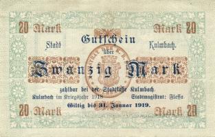 Német Birodalom/Weimari Köztársaság/Kulmbach 1918. 20M (3x) T:II,II-