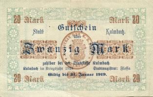 Német Birodalom/Weimari Köztársaság/Kulmbach 1918. 20M (3x) T:II,II-