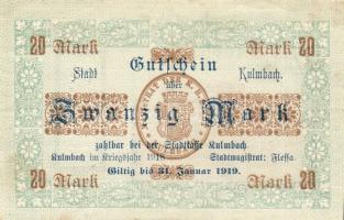 Német Birodalom/Weimari Köztársaság/Kulmbach 1918. 20M (3x) T:II,II-